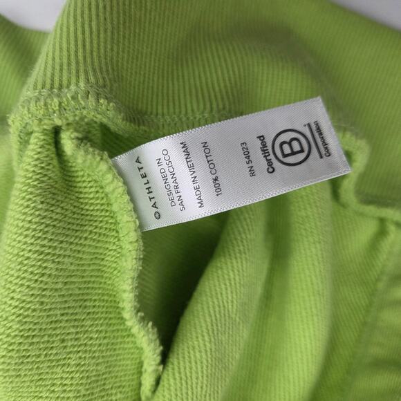 Athleta Moonrise Line Green Hoodie Split Back Sweatshirt Relaxed XXSmall - Picture 6 of 9